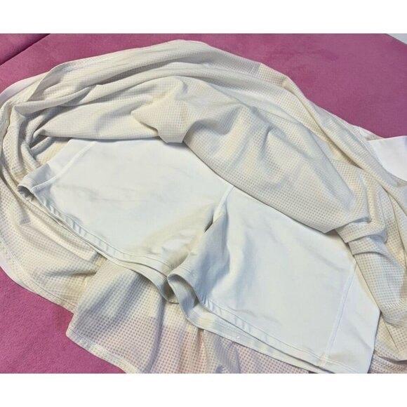 ATHLETA ACE MESH SKORT TENNIS~GOLF~RUN BRIGHT WHITE WICKING SHORTS~1X - Picture 3 of 5